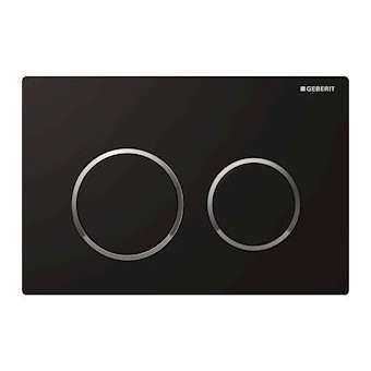 Plaque Geberit Omega20 double touche: noir, chromé brillant|Geberit-GBR115.085.KM.1