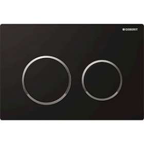 Plaque Geberit Omega20 double touche: noir, chromé brillant|Geberit-GBR115.085.KM.1