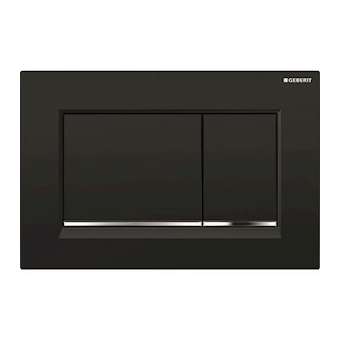 Plaque Geberit Sigma30 double touche: noir, chromé brillant|Geberit-GBR115.883.KM.1