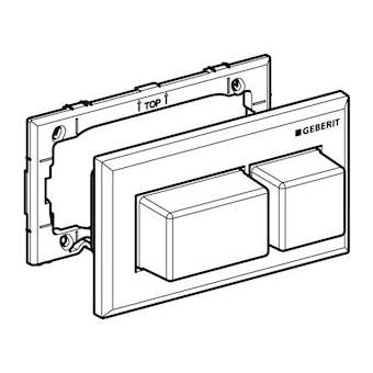 Poussoir Geberit déclenchement rectangulaire PN saillant: Chromé brillant|Geberit-GBR244.504.21.1