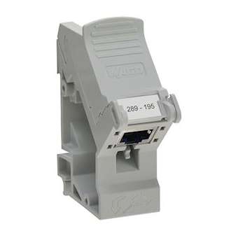 Module interface pour ETHERNET RJ-45 pour rail DIN TS 35 avec étriers de serrage|Wago contact-WAG289-195
