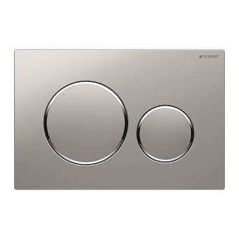 Plaque Geberit Sigma20 double touche: chromé mat, chromé brillant|Geberit-GBR115.882.KN.1