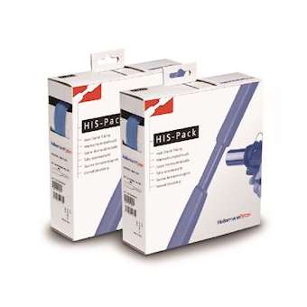 Gaine thermorétractable polyoléfine 2:1,HIS-PACK 25,4/12,7, bleu, dévidoir de 5m|HellermannTyton-HNE30032546