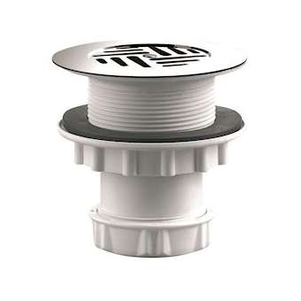 Bonde receveur D60 mm, plastique, grille D85 mm, sortie verticale, débit 18 l/|Valentin-VA257510000000