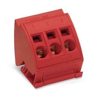 Bloc de barres collectrices 16 mm² (3 Pts) Rouge|Wago contact-WAG812-113