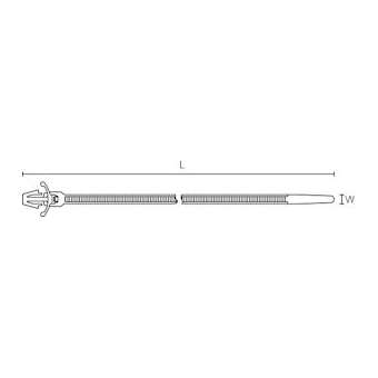 Lanière avec pied sapin 228x4.6mm pour trou 12.2x6.2mm en PA66 noir - T80RFT6x12|HellermannTyton-HNE15048396