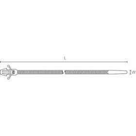 Lanière avec pied sapin 228x4.6mm pour trou 12.2x6.2mm en PA66 noir - T80RFT6x12|HellermannTyton-HNE15048396