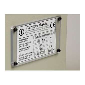 Plaque personnalisable de type MG2-VRT-R 102 x 138 mm jaune|Cembre-CMB48428