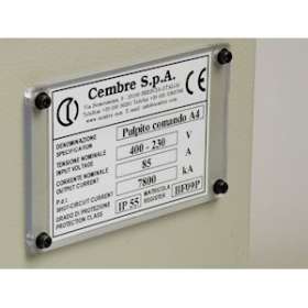 Plaque personnalisable de type MG-VRT-R 32 x 58 mm blanche|Cembre-CMB48900N