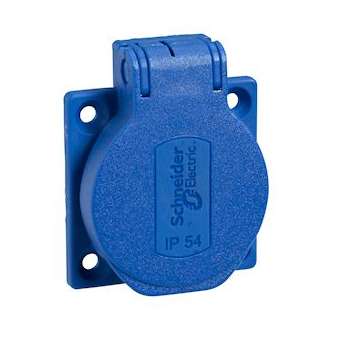 Pratika - Socle prise schuko enc 50x50 fix post blue ip54 220v 2pt|Schneider Electric-SCHPKS51B