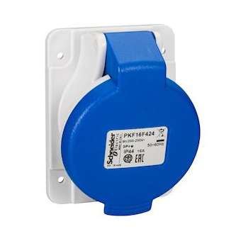 PratiKa - socle de prise inclinée -16A - 3P+T - 200-250 V CA- IP44 - à vis|Schneider Electric-SCHPKF16F424