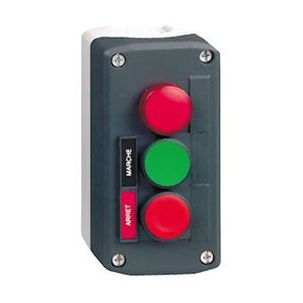 Harmony boite - 3 boutons poussoirs D22 - vert /rouge/voyant rouge|Schneider Electric-SCHXALD361B