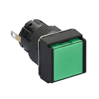 Harmony XB6 - voyant carré - D16mm - IP65 - DEL intégrée - 24V - cosses - vert|Schneider Electric-SCHXB6ECV3BP
