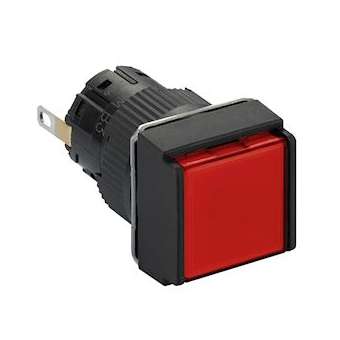 Harmony XB6 - voyant carré - D16mm - IP65 - DEL intégrée - 24V - cosses - rouge|Schneider Electric-SCHXB6ECV4BP