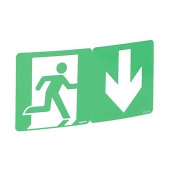 Etiquette signalisation évacuation repositionnable et recyclable avec flèche|Legrand-LEG061210