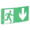 Etiquette signalisation évacuation repositionnable et recyclable avec flèche