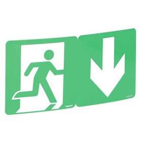 Etiquette signalisation évacuation repositionnable et recyclable avec flèche|Legrand-LEG061210