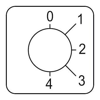 Harmony - étiquette pour interrupteur à came - 0 à 4 - 45x45mm|Schneider Electric-SCHKZ18044