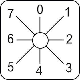 Harmony - étiquette pour interrupteur à came - 0 à 7 - 45x45mm|Schneider Electric-SCHKZ18047L