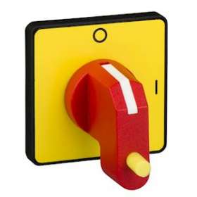 Harmony - tête de manoeuvre - 45x45mm - jaune - crosse rouge cadenassable - O-I|Schneider Electric-SCHKCG3Y