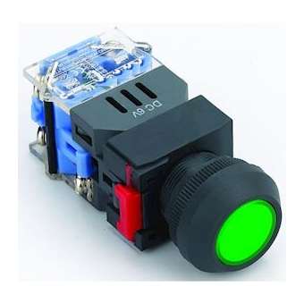 MBP22-E-D/B/400V/P: bouton poussoir momentané LED bleue 400V pour découpe D22,|Mci coupatan-LCI093698