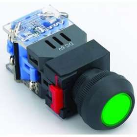 MBP22-E-D/Y/400V/P: bouton poussoir momentané LED jaune 400V pour découpe D22,|Mci coupatan-LCI093697