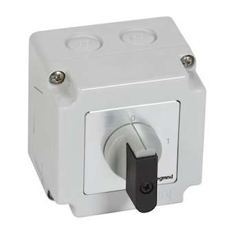 Commutateur à cames inter marche/arrêt PR12 - 4P - 4 contacts - boîtier 76x76mm|Legrand-LEG027713