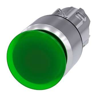 BOUTON COUP POING LUMINEUX, 30MM, VERT|Siemens Industries et Infrastructures-SIE3SU1051-1AA40-0AA0