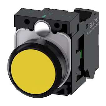 BOUTON-POUSSOIR, JAUNE|Siemens Industries et Infrastructures-SIE3SU1100-0AB30-3BA0
