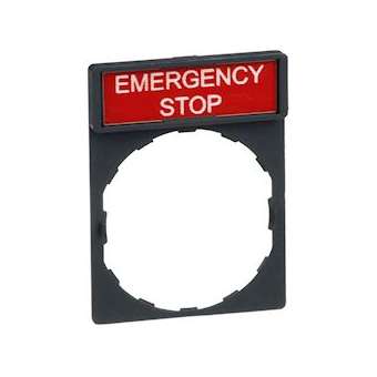 Harmony porte étiquette 30 x 40 mm standard D22 avec étiquette EMERGENCY STOP|Schneider Electric-SCHZBY2330