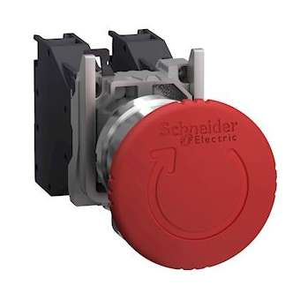 Harmony XB4 - arrêt urgence Atx gaz - D40 - pousser tourn - rouge - 1O+1F - vis|Schneider Electric-SCHXB4BS8445GEX