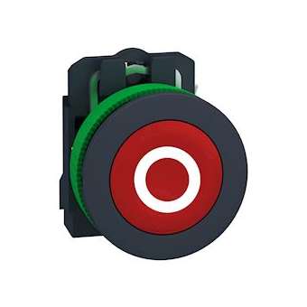 Harmony XB5 - bouton poussoir impulsion - flush marqué - rouge - 1O - vis|Schneider Electric-SCHXB5FA4322