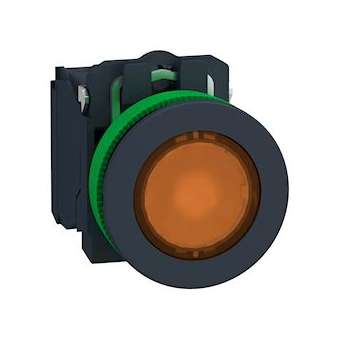 Harmony XB5 - BP lumineux DEL - flush - orange - 1O+1F - 24V - vis étrier|Schneider Electric-SCHXB5FW35B5