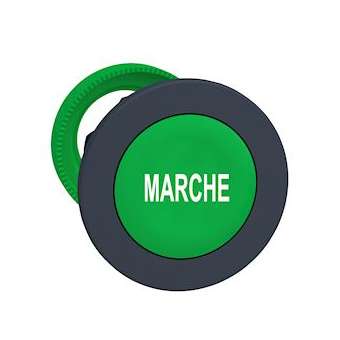 Harmony XB5 - tête bouton poussoir à impulsion - flush - marqué - vert|Schneider Electric-SCHZB5FA342