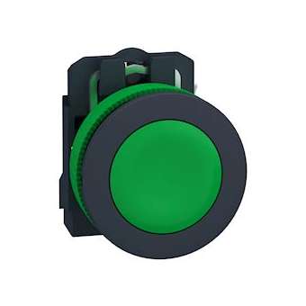 Harmony XB5 - bouton poussoir à impulsion - flush - vert - 1F - vis étrier|Schneider Electric-SCHXB5FA31