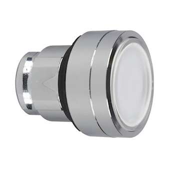 Harmony XB4 - tête bouton poussoir - affleurant pour étiquette - D22 - blanc|Schneider Electric-SCHZB4BA18