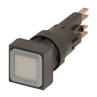 Bouton-poussoir lumineux, verrine blanc, à rappel|Eaton industries-EONQ18LT-WS