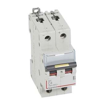 Disjoncteur DX³ 16kA - vis/vis - courant continu - 4A - courbe C - 2 modules|Legrand-LEG409564
