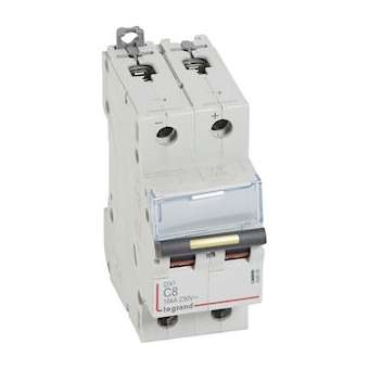 Disjoncteur DX³ 16kA - vis/vis - courant continu - 8A - courbe C - 2 modules|Legrand-LEG409566