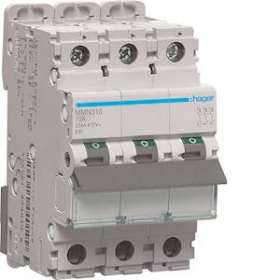 Disjoncteur magnétique 3P 25kA 10A 3 modules|Hager-HAGMMN310