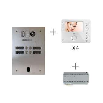 Kit Video Alu 2R 4 Bp 2 Voice Programmé|Urmet france-URMKV83-204