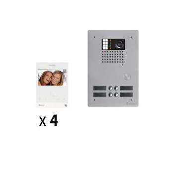 Kit 4 appels vidéo avec platine de rue alu 5mm GTV62|Golmar-BITGKVG2P-204