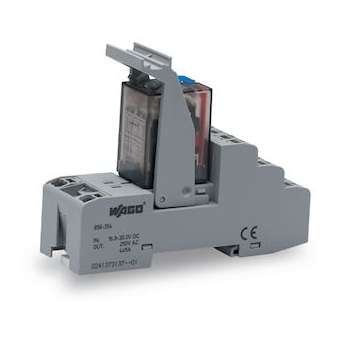 Embases enfichables avc relais ind. Tension de bobine DC 24 V 4RT|Wago contact-WAG858-354