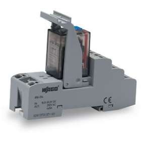 Embases enfichables avc relais ind. Tension de bobine DC 24 V 4RT|Wago contact-WAG858-354