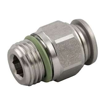 Raccord droit mâle, cylindrique. 4- M5|Aignep-AIG600204-M5