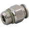 Raccord droit mâle, cylindrique. 4- M5|Aignep-AIG600204-M5