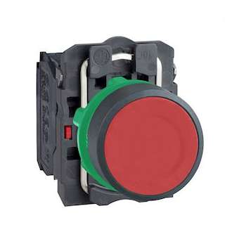 Harmony XB5 - bouton poussoir à impulsion - D22 - 1O+1F - vis étrier|Schneider Electric-SCHXB5AA45