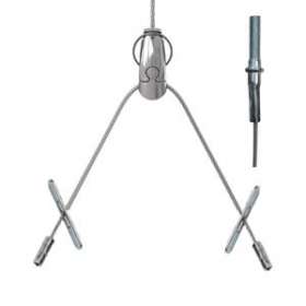 Angel Y sortie laterale, brins 300mm Butées, cable 3m embout Fileté M6|Gripple-GPPALYA300SP13EF6