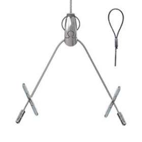 Angel Y sortie laterale, brins 150mm Butées, cable 1m embout boucle|Gripple-GPPALYA150SP11FR