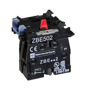 Harmony - bloc contact - 1O - forte charge - raccordement vis-étrier|Schneider Electric-SCHZBE502